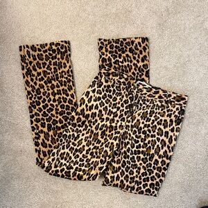 Frame Leopard Print Flare Pants